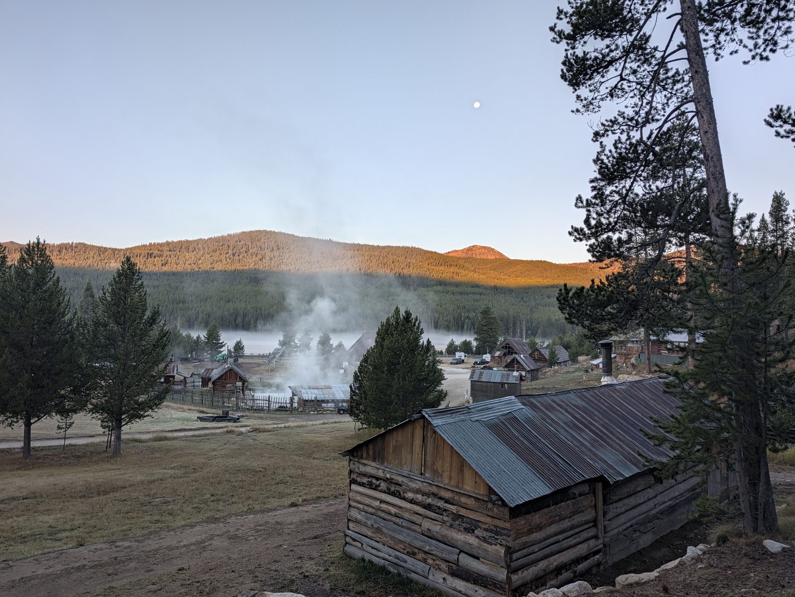 Steam rising from Burgdorf at dawn
