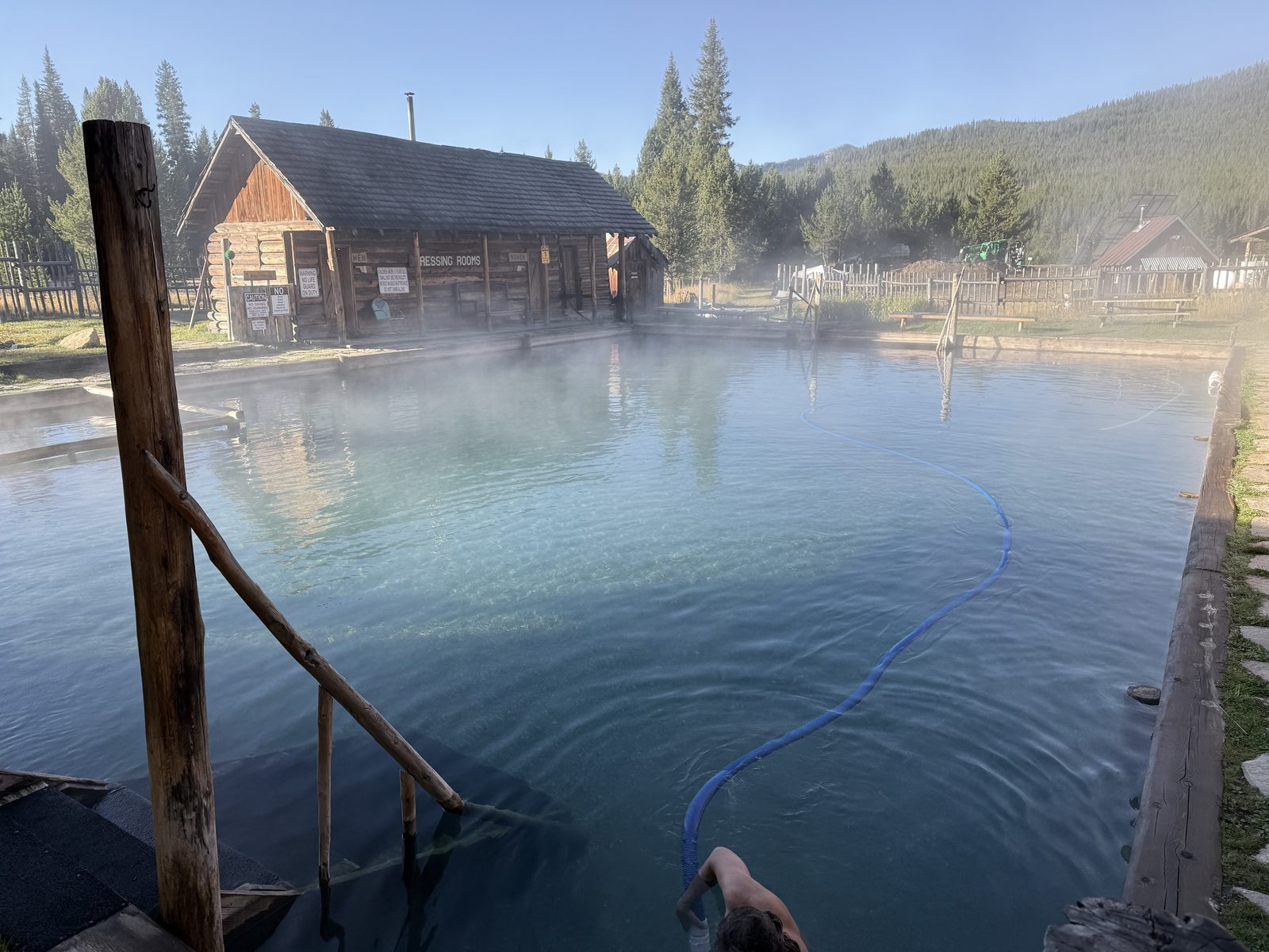 Steaming hot spring pool