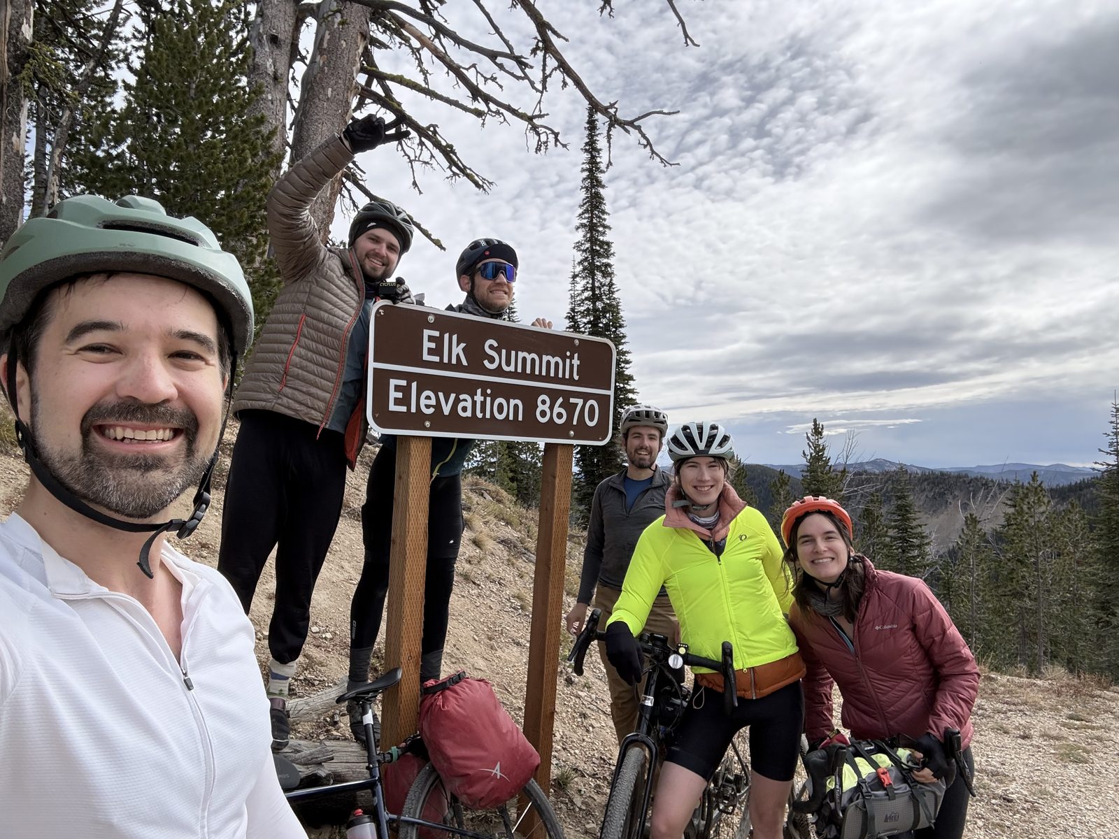 Group at Elk Summit sign