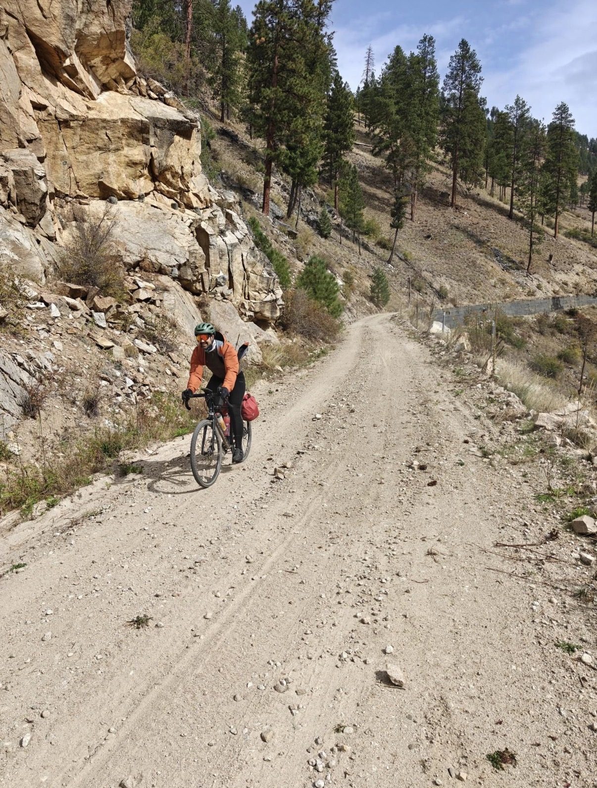 Rocky cliffs along the road
