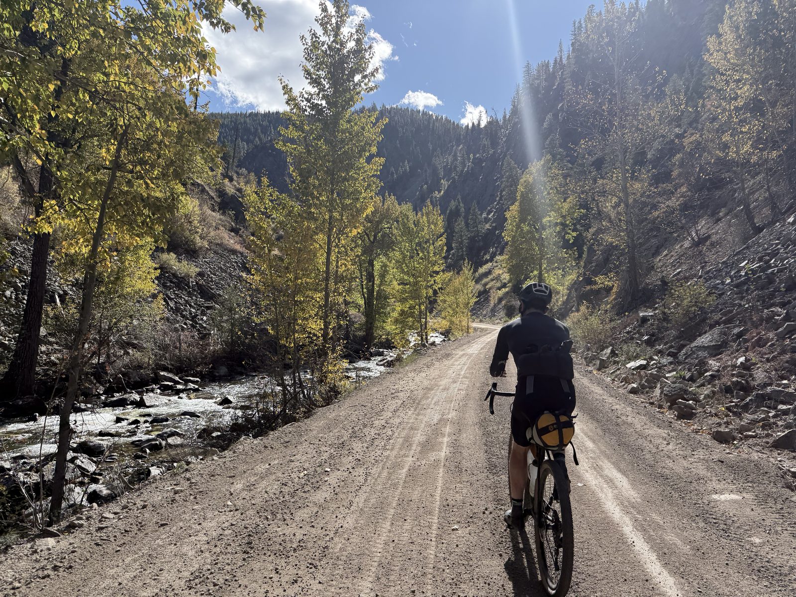 Riding along the creek