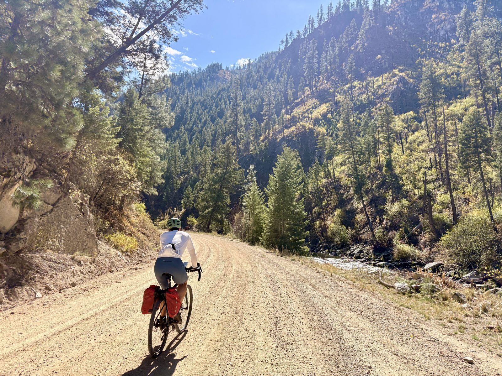 Riding along the river